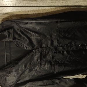 Silk like black shirt dress